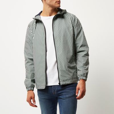 Green checked hoodie